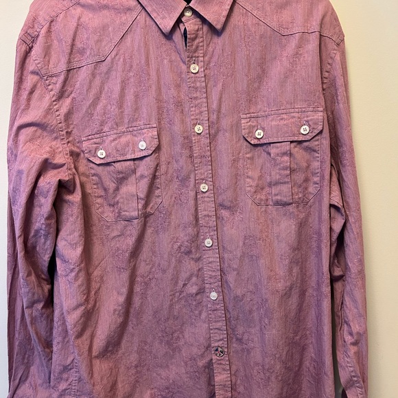 JOHN LENNON Light Red Patterned Dress Shirt - Picture 3 of 4